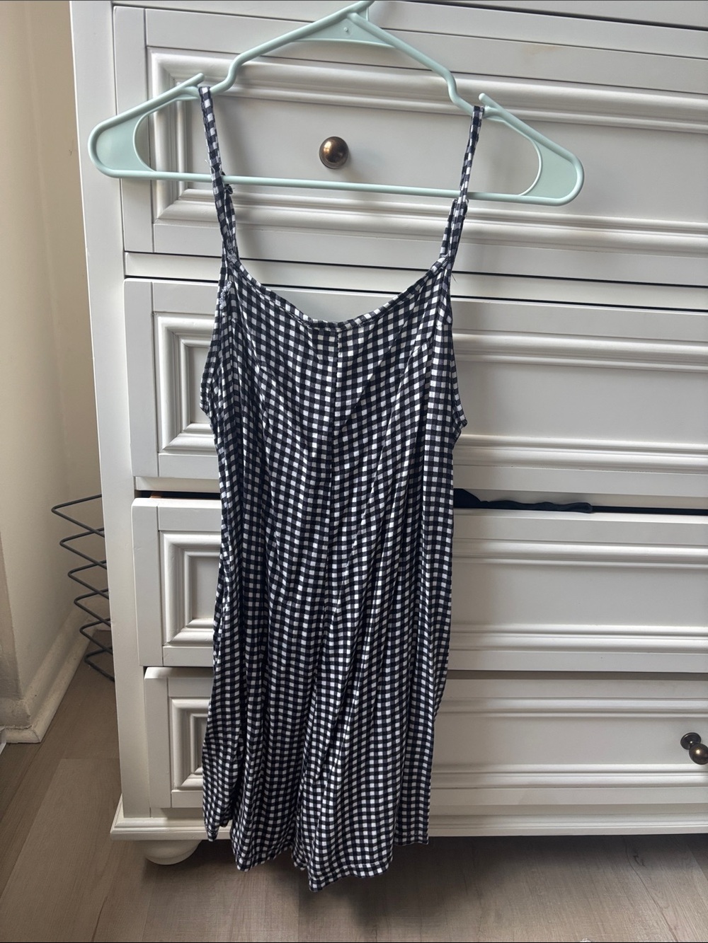 Macy's Black and White Gingham Jumpsuit Romper